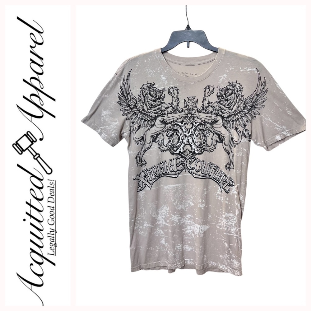Xtreme Couture Winged Eagle Men's Beige Tee Shirt